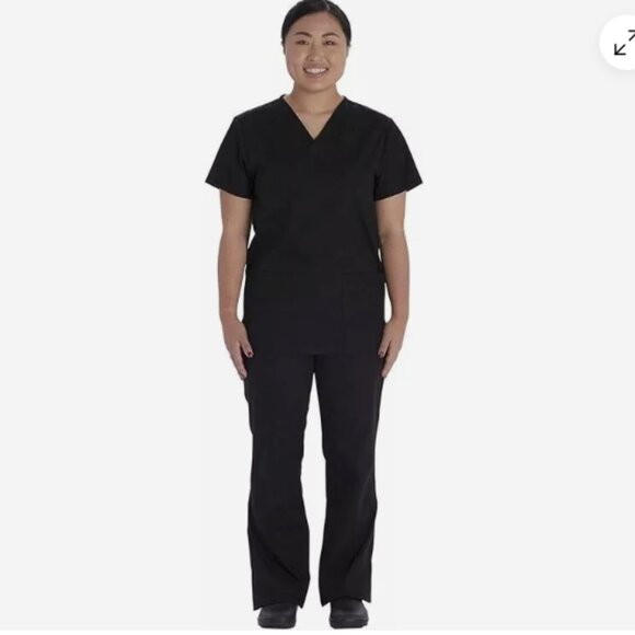 Vital Threads Black Scrubs. Top and Bottom Set. - Picture 1 of 4